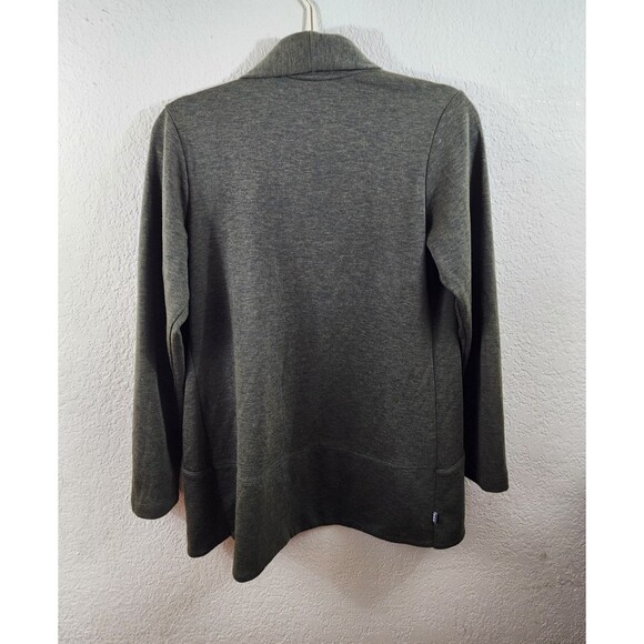 Elevate Womens S Green Wool Blend Long Sleeve Draped Open Front Cardigan Pockets - Picture 4 of 7